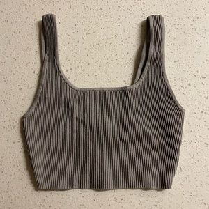 Sculpt Knit Squareneck Cropped Tank